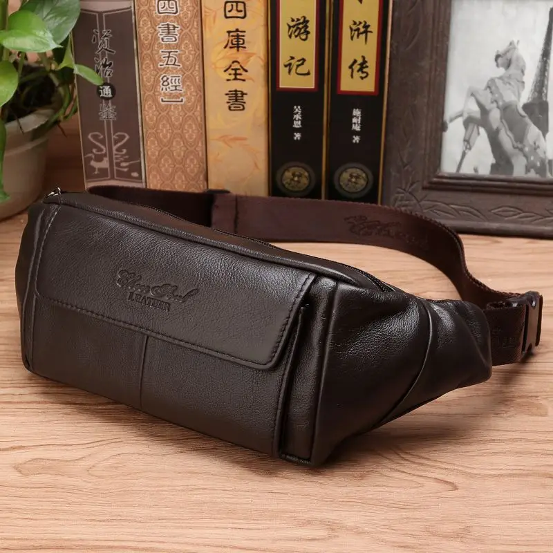 Leatherwork Belt - Herentas van echt leer, heuptas, multifunctionele