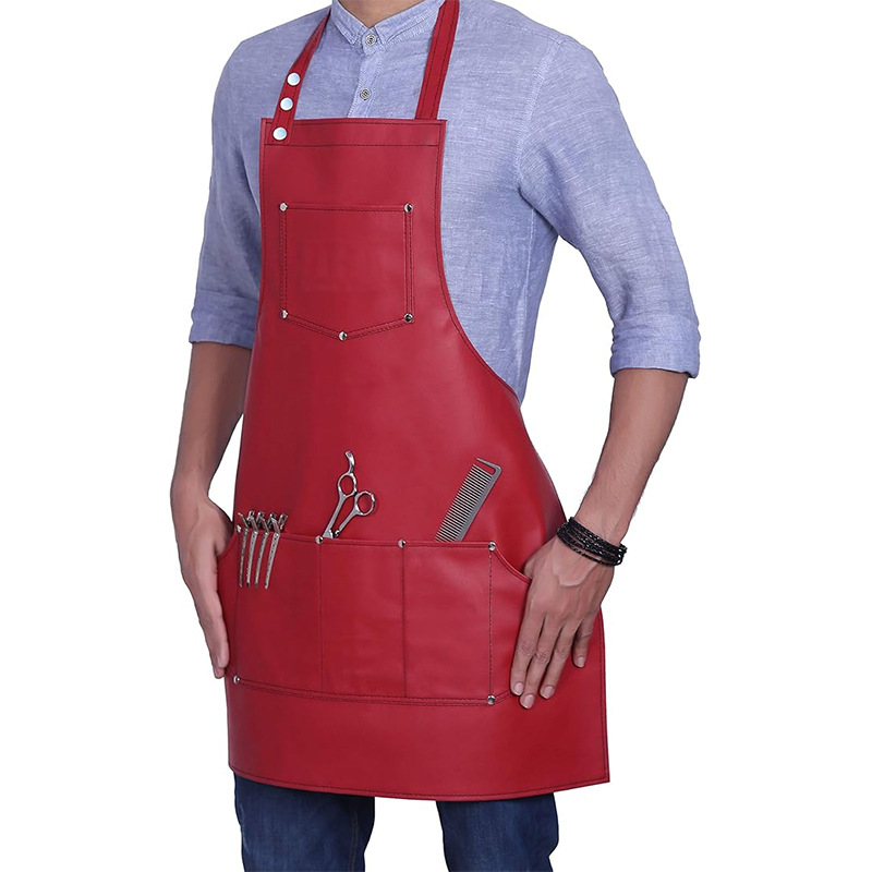 Leatherwork Workshop - PU Lederen Schort met Nekband, Waterdicht,