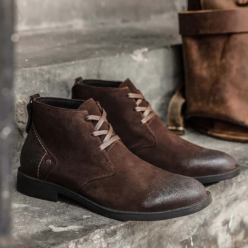 Leatherwork Designs - Nieuwe Koe Suede Enkellaarsjes Handgemaakte Vintage