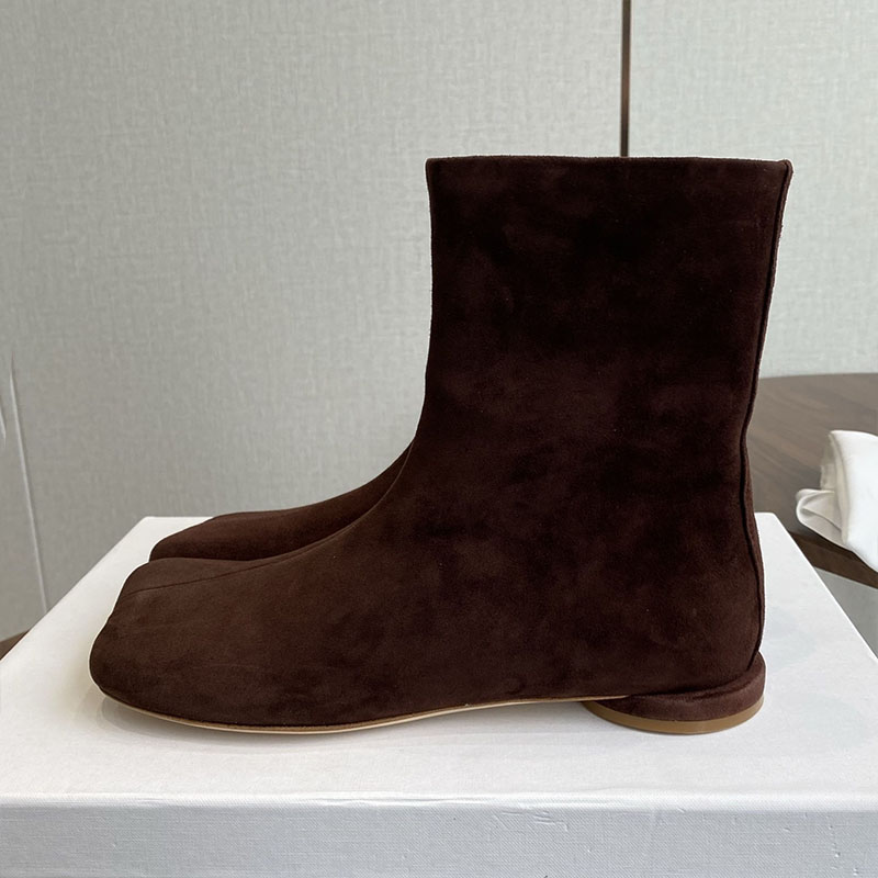 Leatherwork Designs - Chelsea Laarzen Vrouwen Suède Platte Bodem