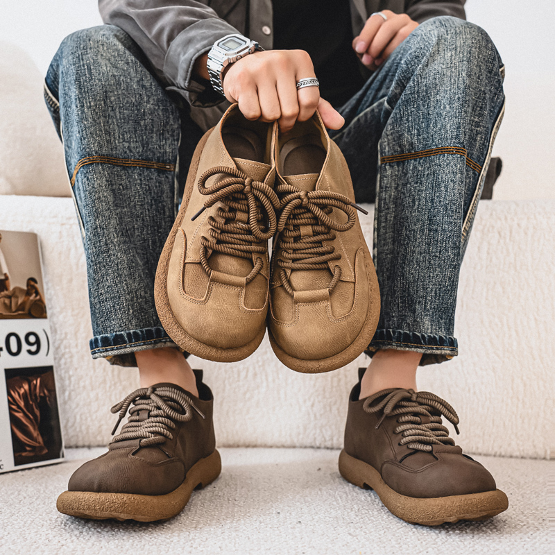 Leatherwork Designs - Heren vrijetijdsschoenen Big Head Klassieke platte