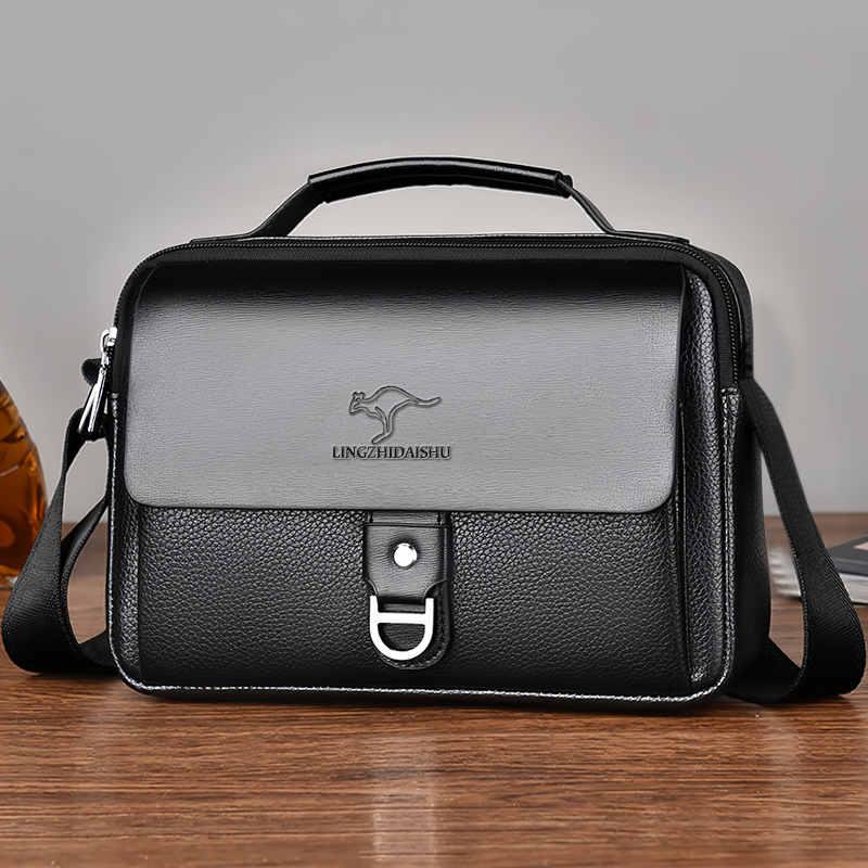 Leather Work Bag Laptop - Duurzame, slijtvaste tweekleurige laptoptas met modieus