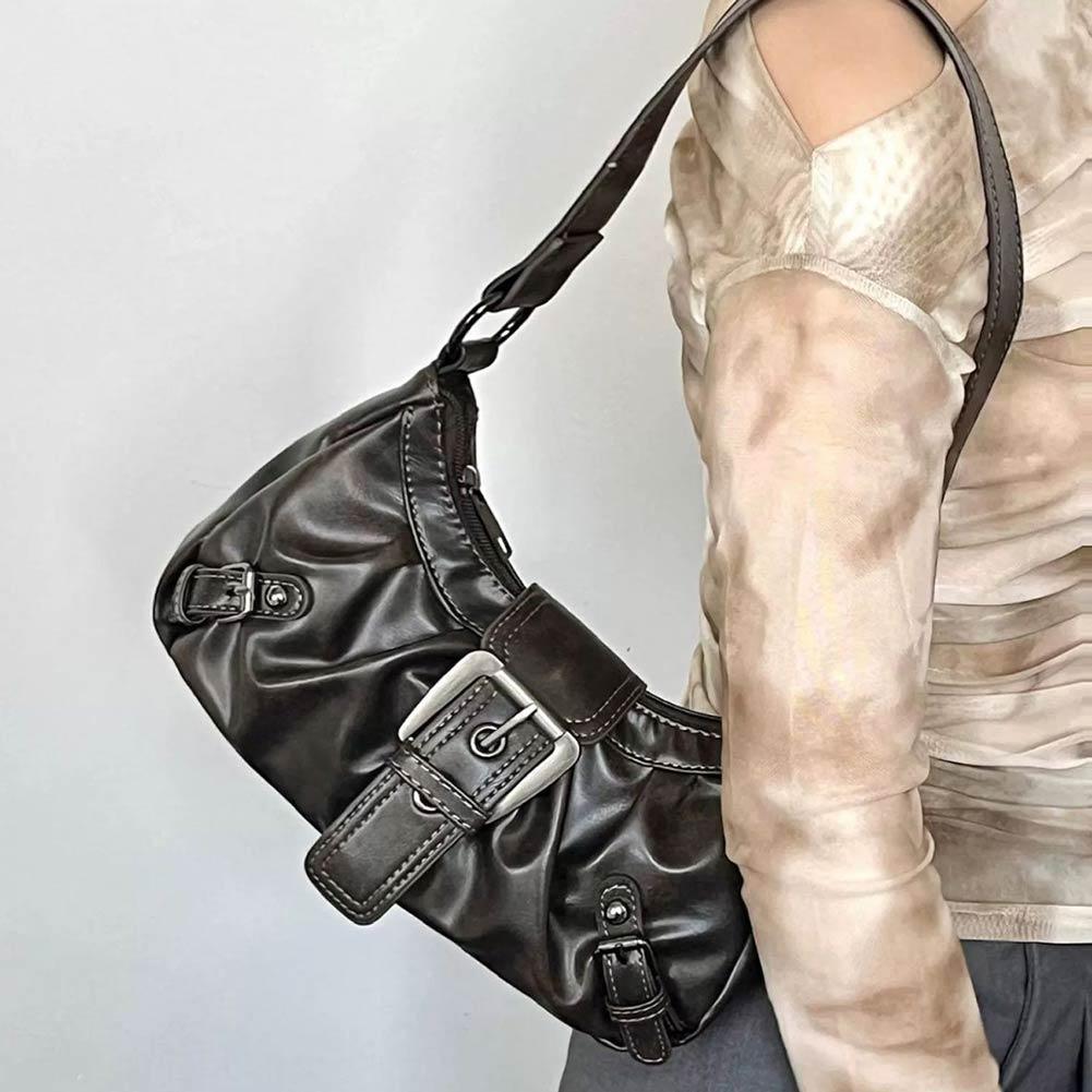 Leatherwork Workshop - Y2K Retro geplooide hobo schoudertas voor