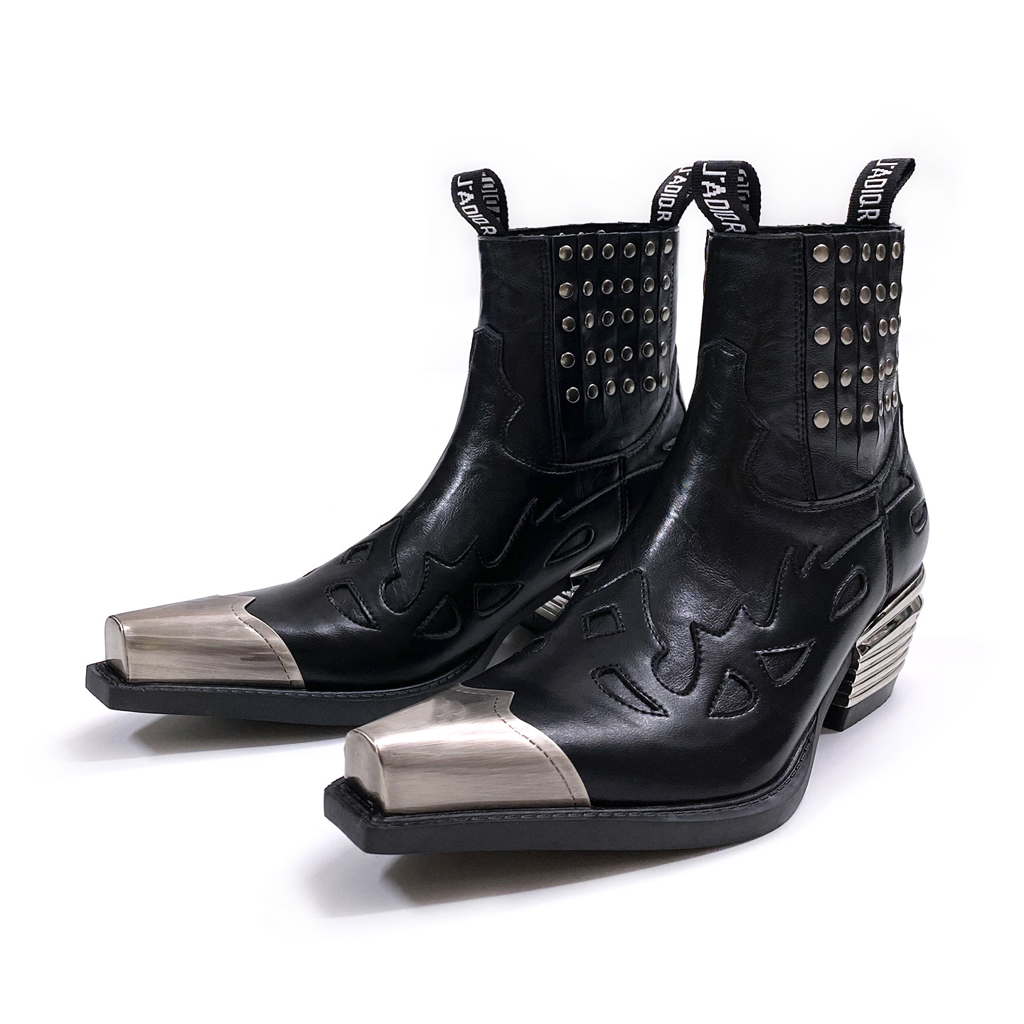 Leatherwork Rivets - Retro Punk Metal Head Chelsea Herenlaarzen