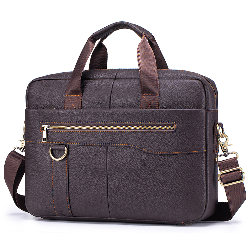 Leather Work Bag Laptop - Vintage lederen aktetas voor heren, grote