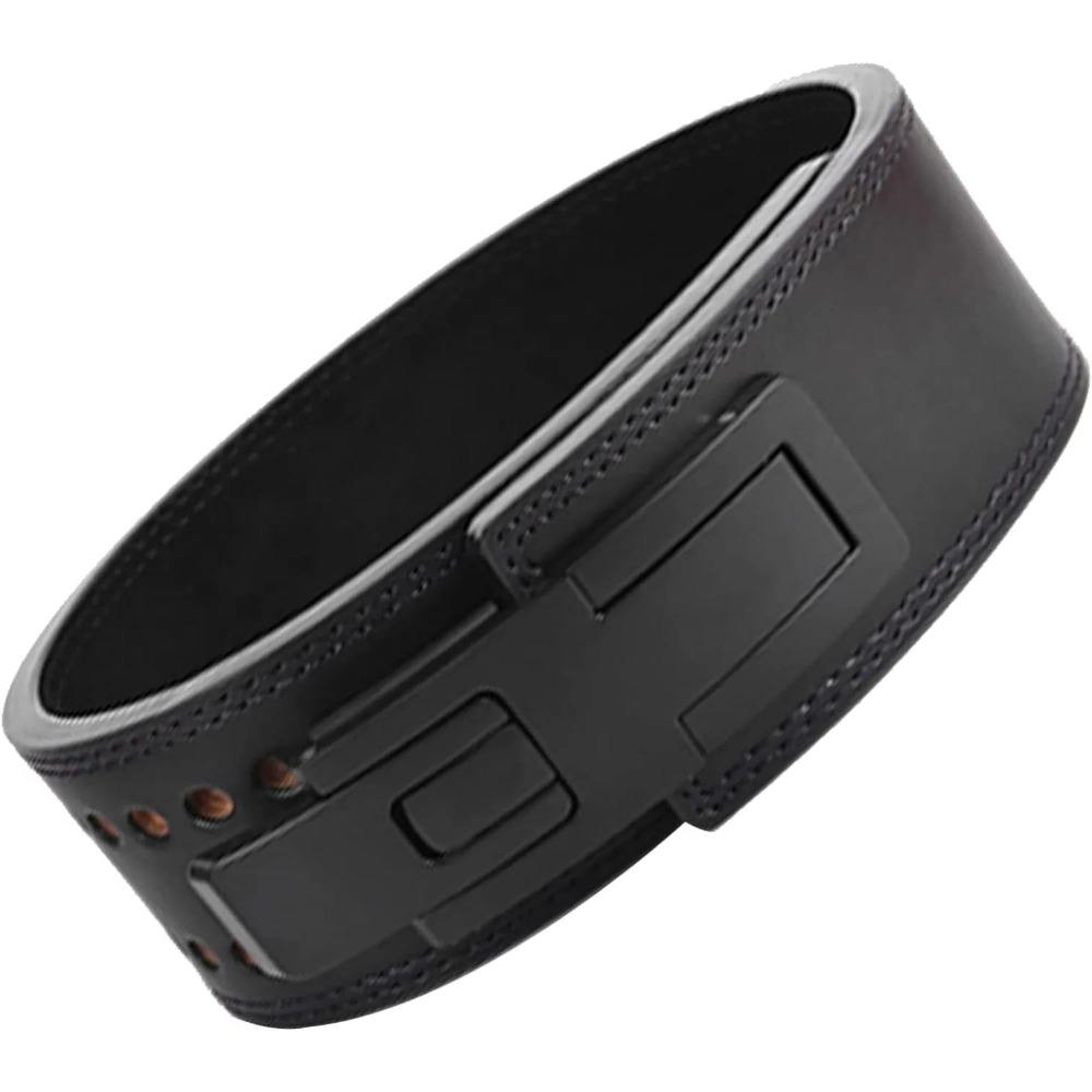 Leather Workout Belt - Echt lederen gewichthefriem met hendelgesp, tailleondersteunende