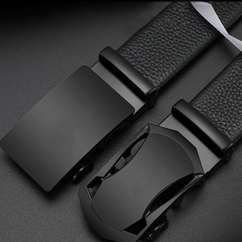 Leather Work Pants - Dinisiton Heren Riem Zwart Classic Automatische