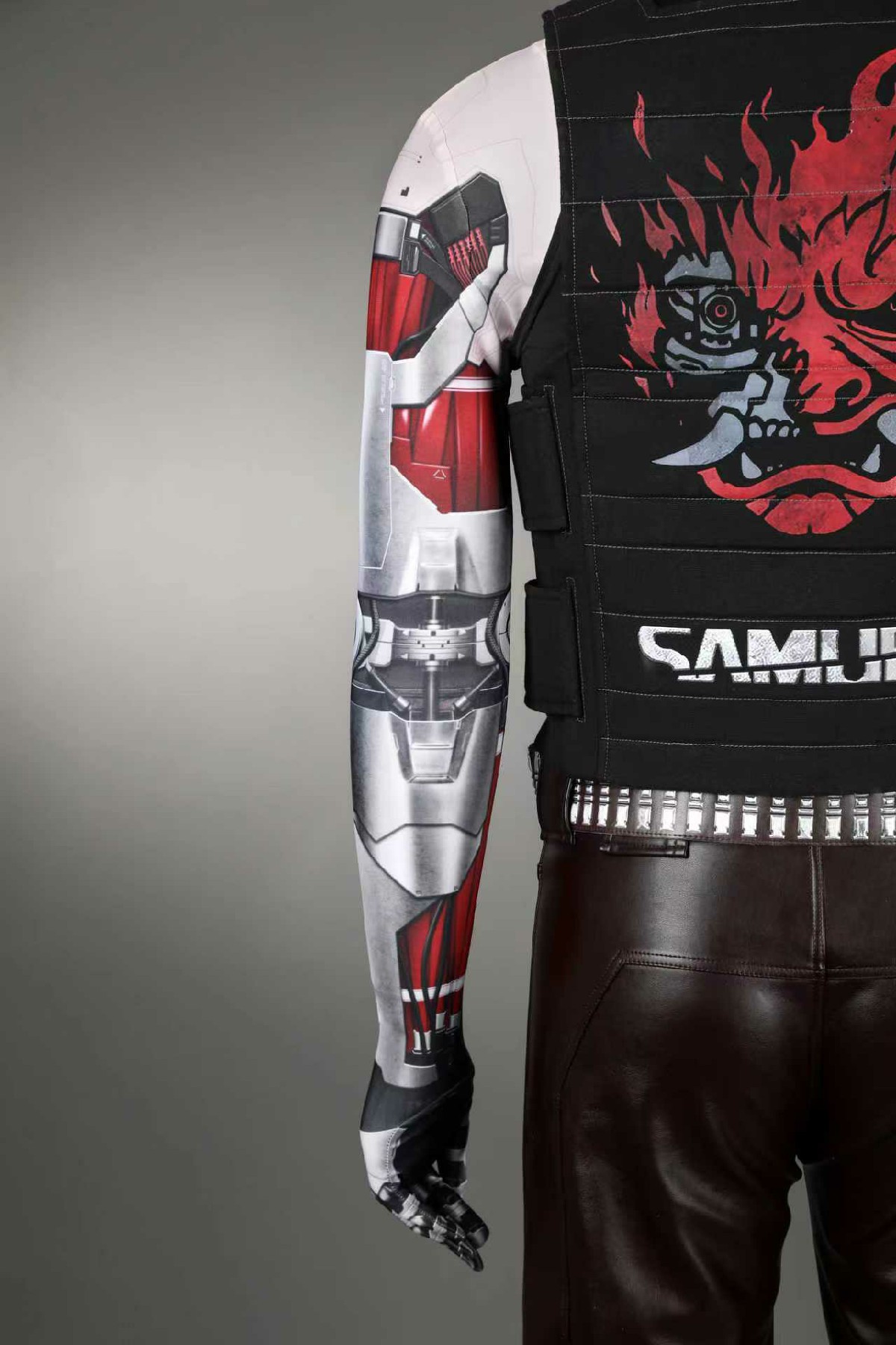 Leather Work Pants - Halloween kostuum Johnny zilveren hand cosplay