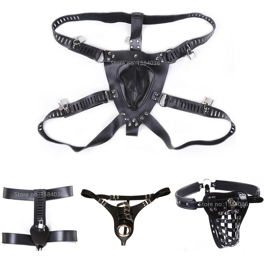 Leather Work Pants - Mannelijke Kuisheid Broek Sexy Lingerie Slipje