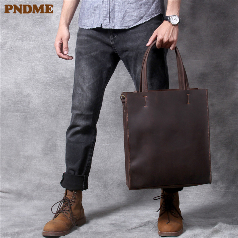 Vintage lederen heren handtas  - Leather Work Bag Laptop recensie en prijs