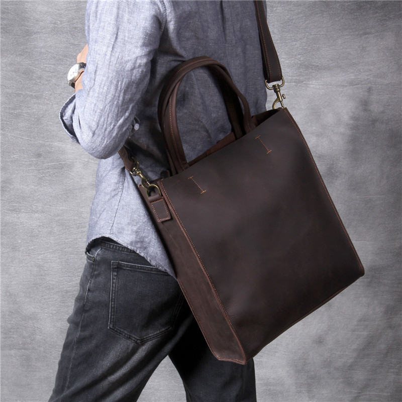 Vintage lederen heren handtas  - Leather Work Bag Laptop recensie en prijs