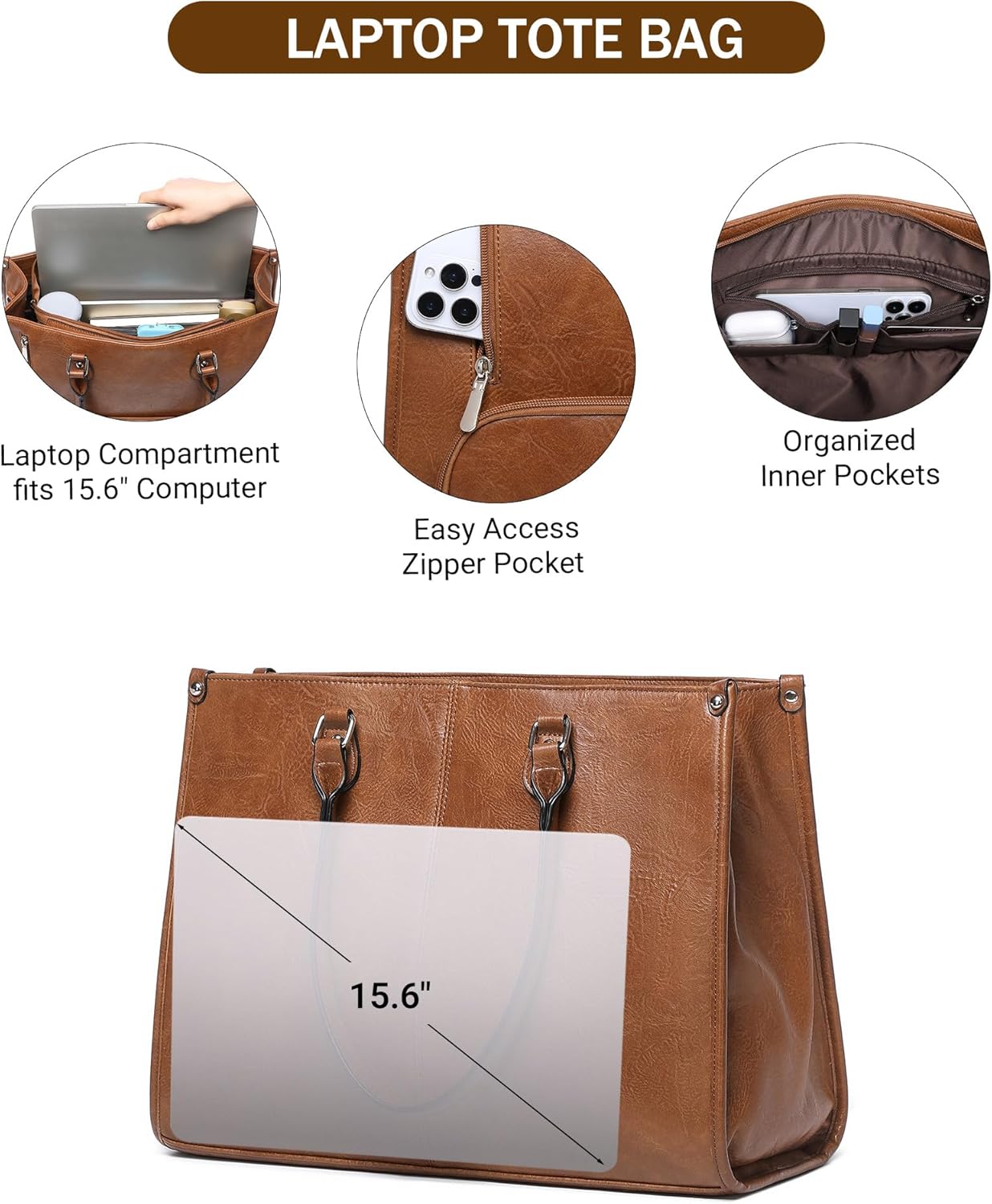 2-in-1 laptoptas met geïsoleer - Leather Work Bag Laptop recensie en prijs