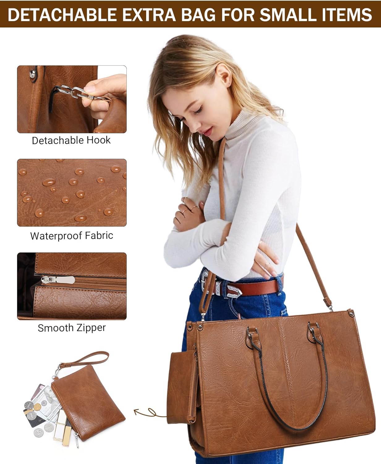 2-in-1 laptoptas met geïsoleer - Leather Work Bag Laptop recensie en prijs