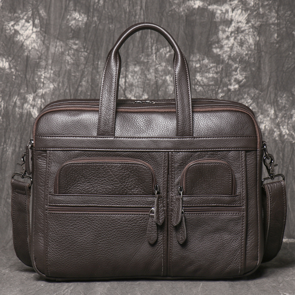 Herenaktentas van echt leer, z - Leather Work Bag Laptop recensie en prijs
