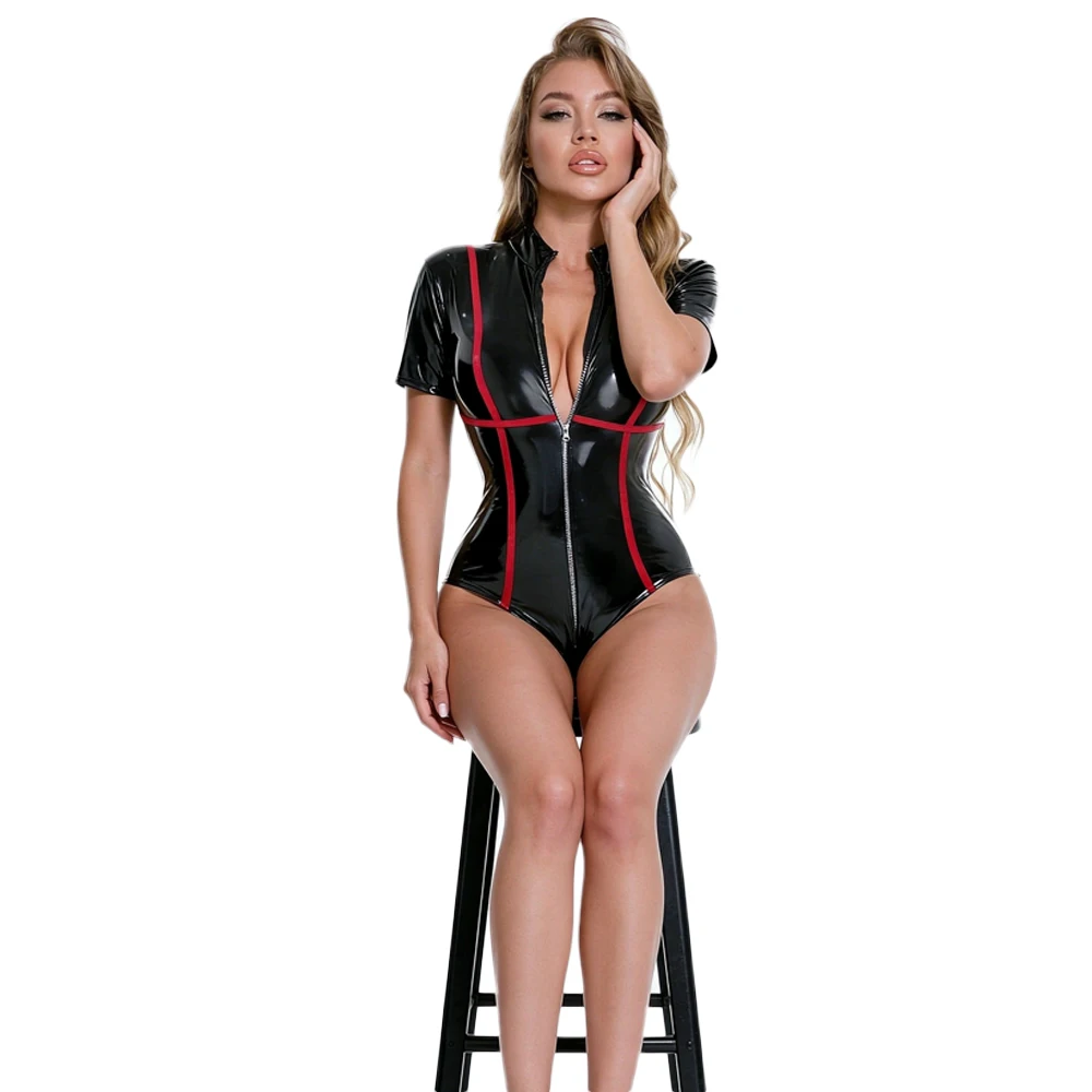 Gothic PU Dames Bodysuit Korte - Leather Work Pants recensie en prijs
