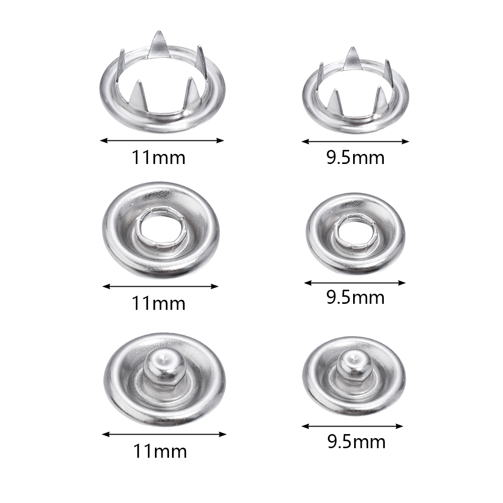 50 sets 7,5/9,5/11mm RVS drukk - Snap Fastener Setter recensie en prijs