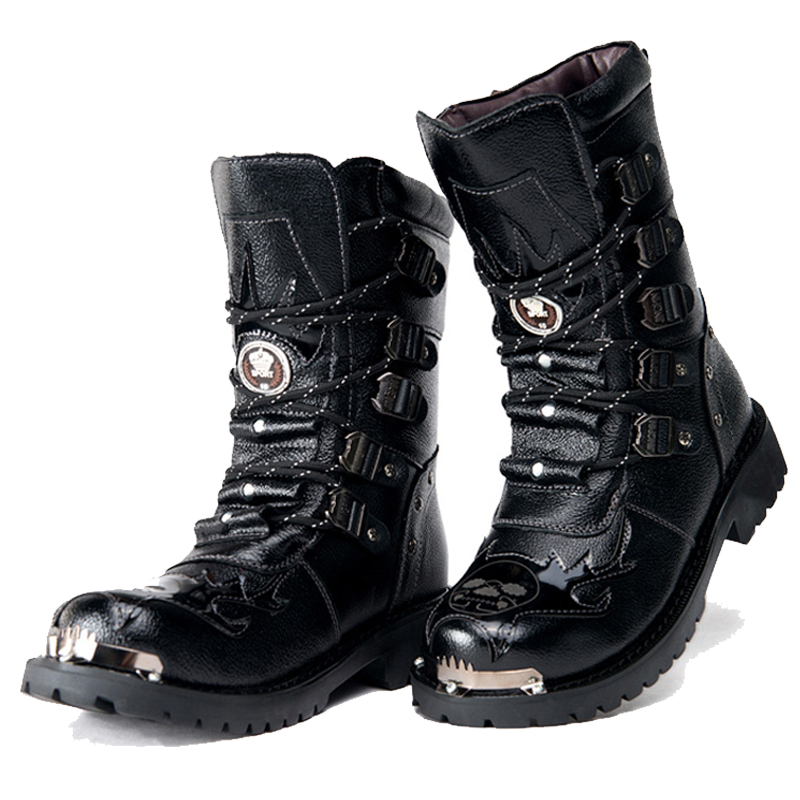 Heren Combat Laarzen Nieuwe Wi - Leatherwork Rivets recensie en prijs