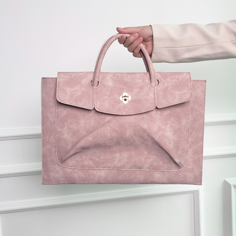 Elegante roze PU leren laptopt - Leather Work Bag Laptop recensie en prijs