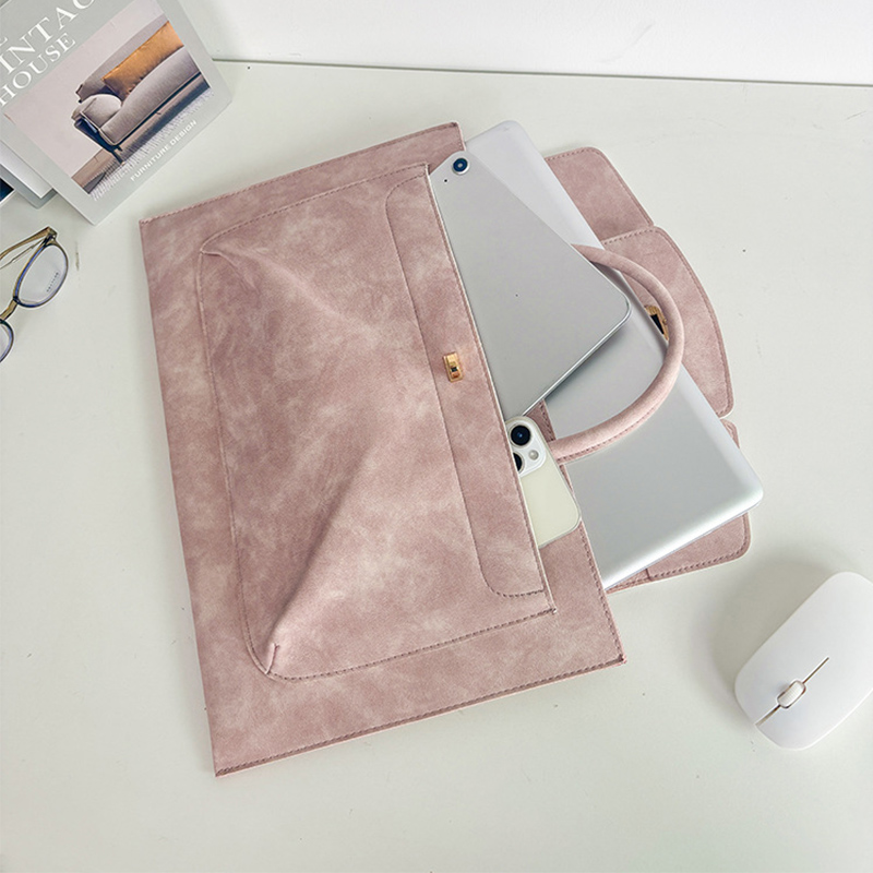 Elegante roze PU leren laptopt - Leather Work Bag Laptop recensie en prijs