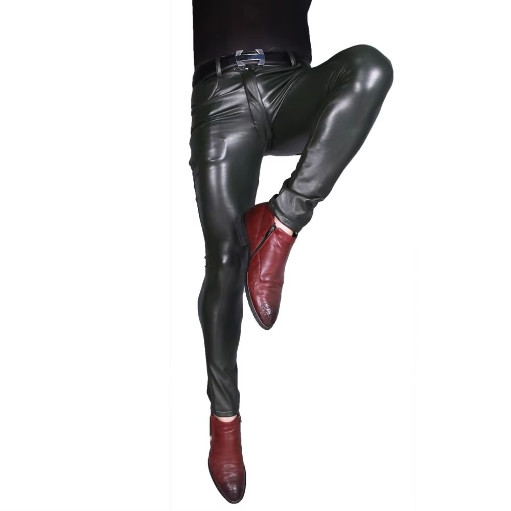 Heren punk PU kunstleer broek  - Leather Work Pants recensie en prijs