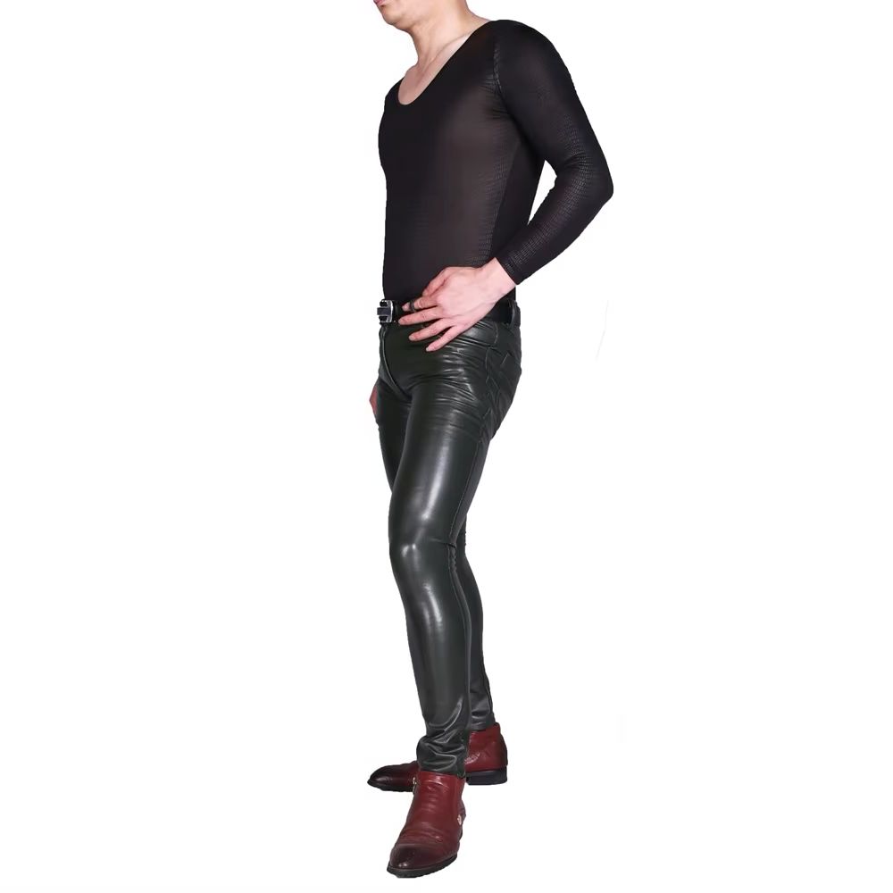 Heren punk PU kunstleer broek  - Leather Work Pants recensie en prijs