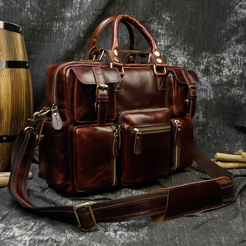 Mannen Echt Lederen Aktetas Fi - Leather Work Bag Laptop recensie en prijs