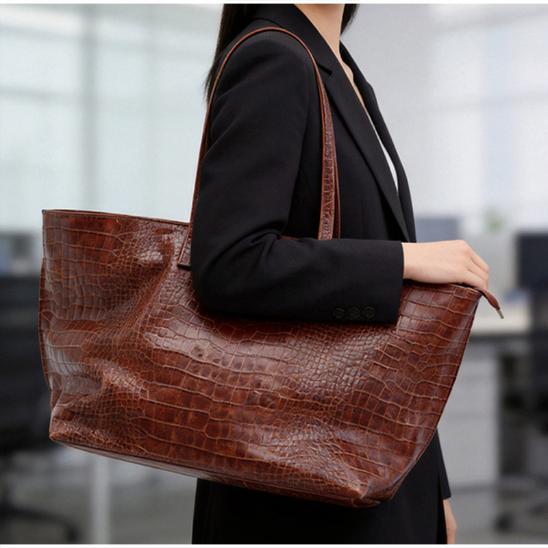 Vintage handtas met krokodille - Leatherwork Workshop recensie en prijs