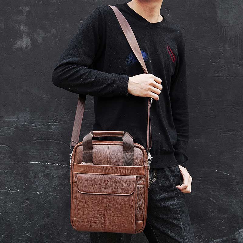 Duurzame lederen tassen voor h - Leather Work Bag Laptop recensie en prijs