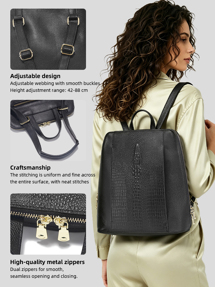 Zency Damesrugzak van krokodil - Leather Work Bag Laptop recensie en prijs